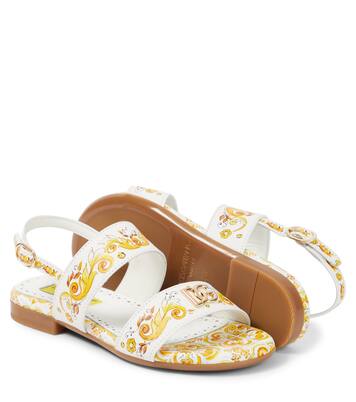 Printed leather sandals | Dolce&Gabbana Kids