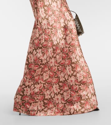 Robe longue imprimée en soie mélangée | Veronica Beard