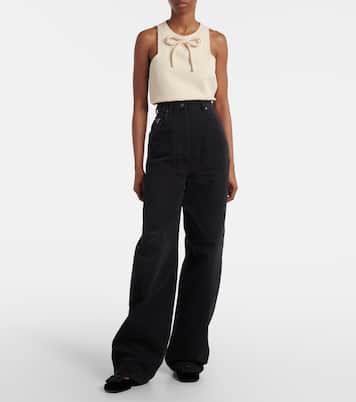 Jeans anchos de tiro alto | Prada