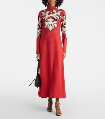 Bedrucktes Midikleid Halle aus Satin | La DoubleJ