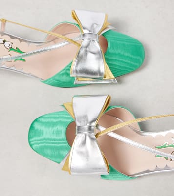 Bowow 45 moiré and leather slingback pumps | Valentino Garavani