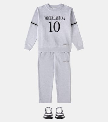 Printed cotton jersey sweatshirt | Dolce&Gabbana Kids