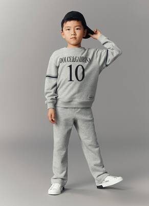 Printed cotton jersey sweatshirt | Dolce&Gabbana Kids