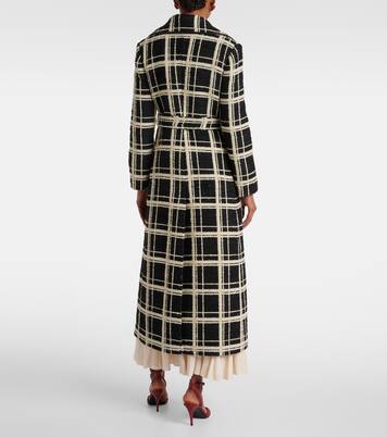 Mossi羊毛混纺花呢大衣 | Valentino