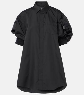 Poplin and technical twill shirt dress | Sacai