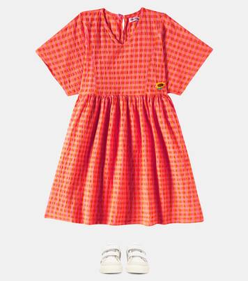 Checked cotton-blend dress | Bobo Choses