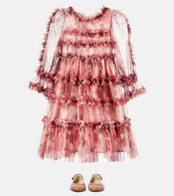 Ruffled floral tulle dress | Patachou