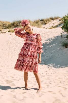 Ruffled floral tulle dress | Patachou