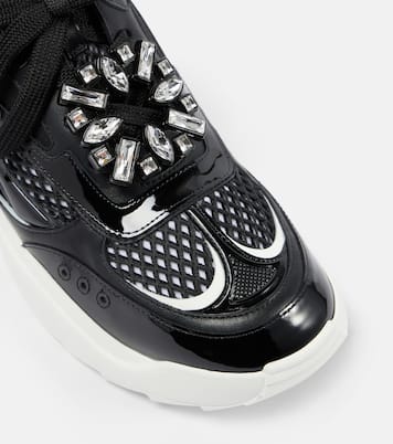 Sneakers mit Leder und Kristallen | Roger Vivier