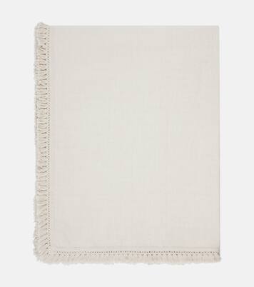 Large fringed linen tablecloth | Once Milano