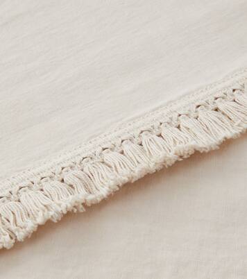 Large fringed linen tablecloth | Once Milano