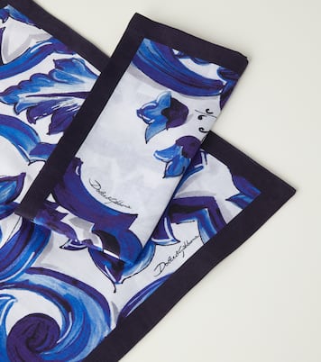 Set serviette et set de table Blu Mediterraneo en lin | Dolce&Gabbana Casa