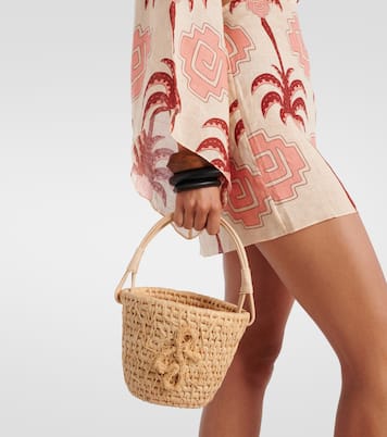 فستان قصير من الكتّان بطبعات  | Johanna Ortiz