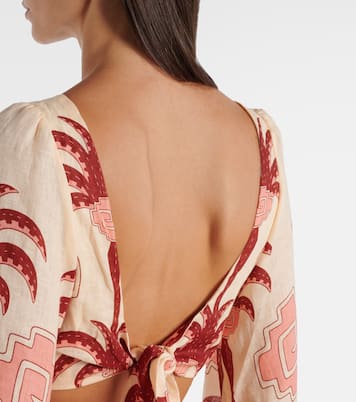 فستان قصير من الكتّان بطبعات  | Johanna Ortiz