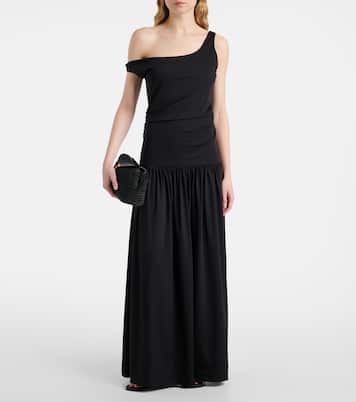 One-shoulder plissé maxi dress | Róhe