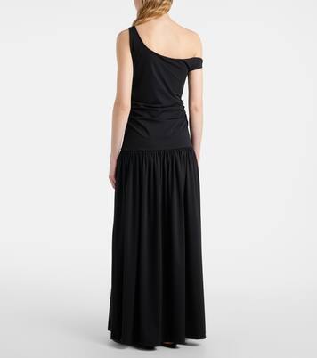 One-shoulder plissé maxi dress | Róhe