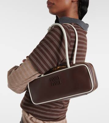 Beau leather shoulder bag | Miu Miu