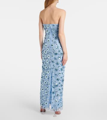 Floral embellished strapless gown | Rotate