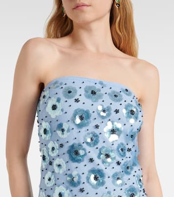 Floral embellished strapless gown | Rotate