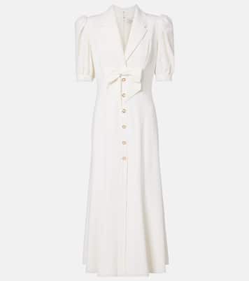 Robe midi en crêpe de laine mélangée | Alessandra Rich