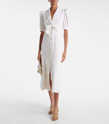 Robe midi en crêpe de laine mélangée | Alessandra Rich