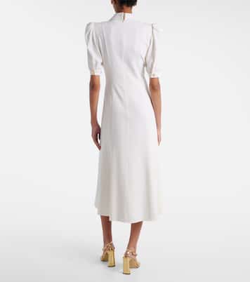 Robe midi en crêpe de laine mélangée | Alessandra Rich