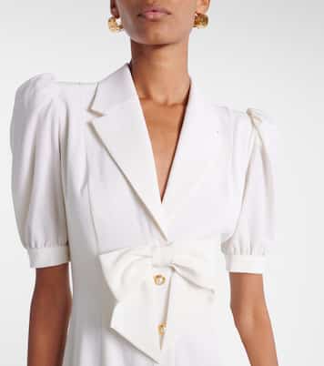 Robe midi en crêpe de laine mélangée | Alessandra Rich