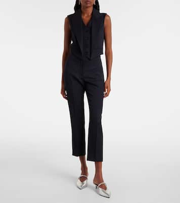 Cropped wool gabardine flared pants | McQueen