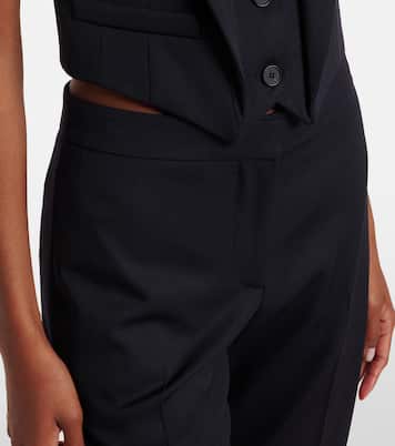 Cropped wool gabardine flared pants | McQueen