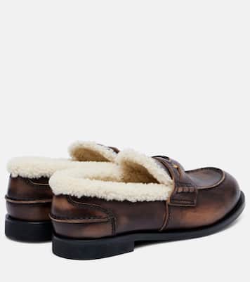 Loafers aus Leder mit Shearling | Miu Miu