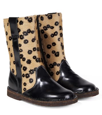 Floral calf hair and leather boots | PèPè