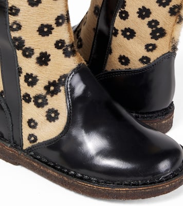 Floral calf hair and leather boots | PèPè