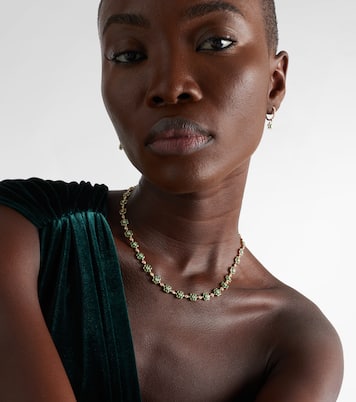 Choker Flora Small en or 18 ct, émeraudes et diamants | Anita Ko