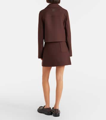 Mini-jupe en laine et soie | Loewe