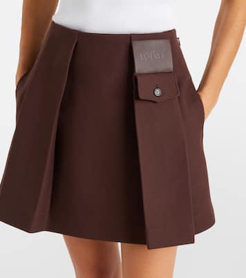 Mini-jupe en laine et soie | Loewe