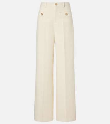 Checked cotton-blend tweed wide-leg pants | Gucci
