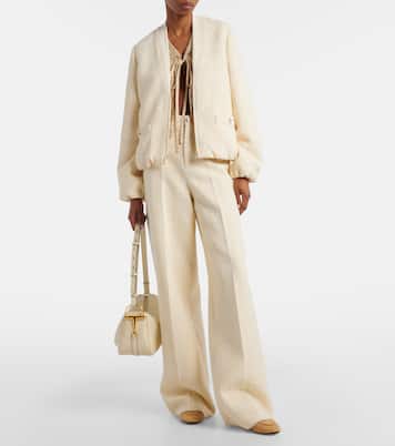 Checked cotton-blend tweed wide-leg pants | Gucci