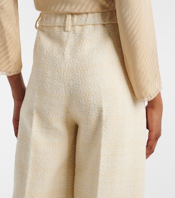 Checked cotton-blend tweed wide-leg pants | Gucci