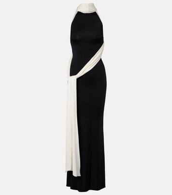 Leia scarf-detail halterneck gown | The New Arrivals Ilkyaz Ozel