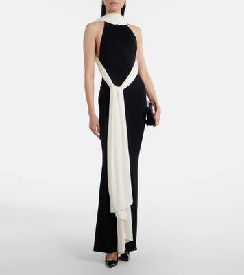 Leia scarf-detail halterneck gown | The New Arrivals Ilkyaz Ozel