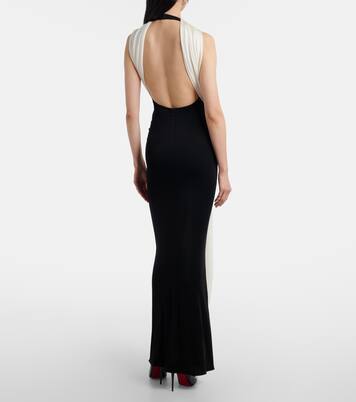 Leia scarf-detail halterneck gown | The New Arrivals Ilkyaz Ozel