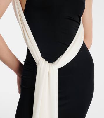 Leia scarf-detail halterneck gown | The New Arrivals Ilkyaz Ozel
