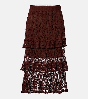 Falda midi Elsie de croché de algodón | Anna Kosturova