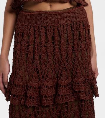Falda midi Elsie de croché de algodón | Anna Kosturova