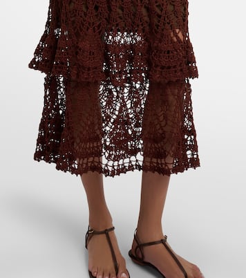 Falda midi Elsie de croché de algodón | Anna Kosturova