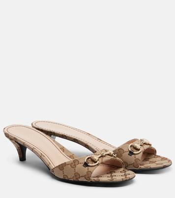 Mules Erin in canvas GG con Horsebit | Gucci