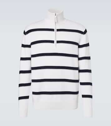 Pull rayé en coton et cachemire | Allude
