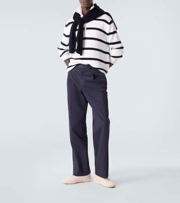 Pull rayé en coton et cachemire | Allude
