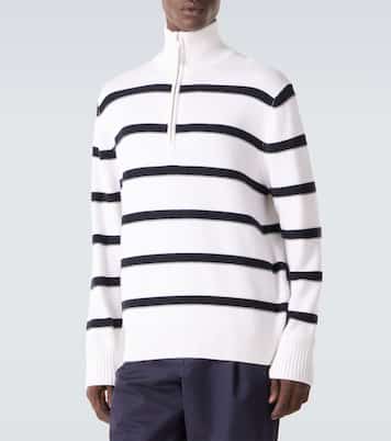 Pull rayé en coton et cachemire | Allude