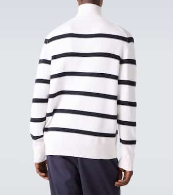 Pull rayé en coton et cachemire | Allude